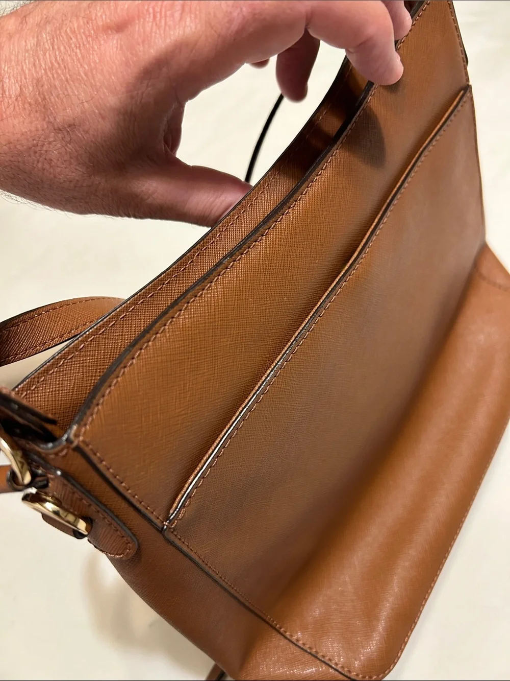Michael Kors Cognac Saffiano Leather Crossbody Bag
